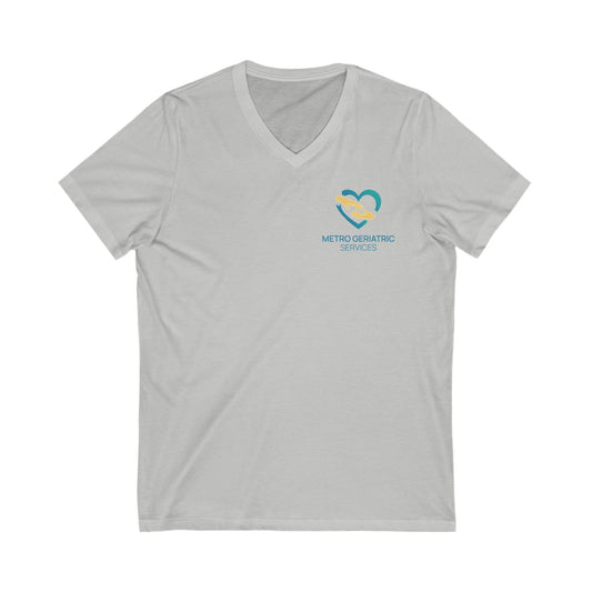 Metro Geriatric V Neck - Unisex Jersey Short Sleeve V-Neck Tee