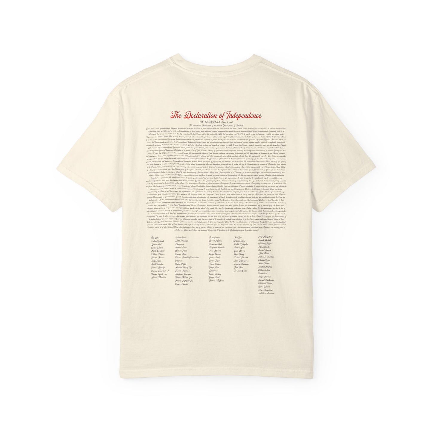 Freedom Est. 1776 T-Shirt — American Flag & Declaration of Independence Back Print