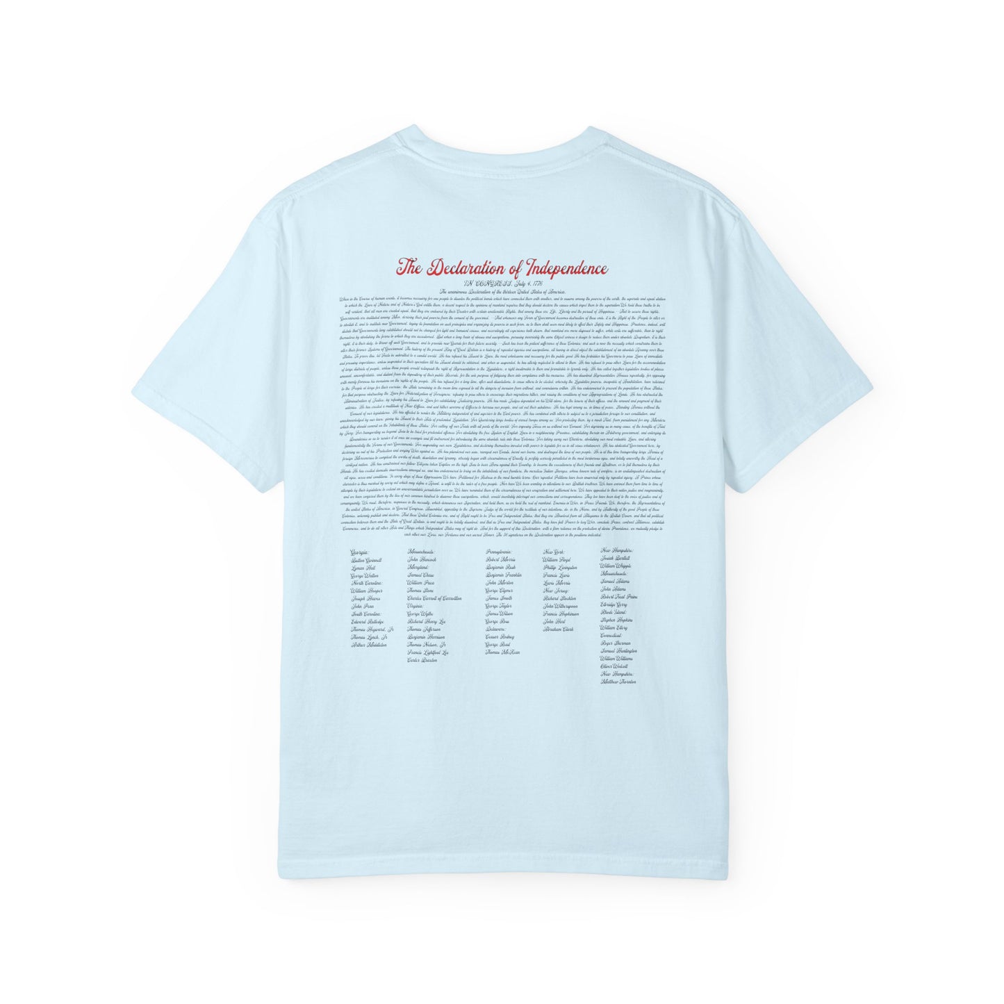 Freedom Est. 1776 T-Shirt — American Flag & Declaration of Independence Back Print