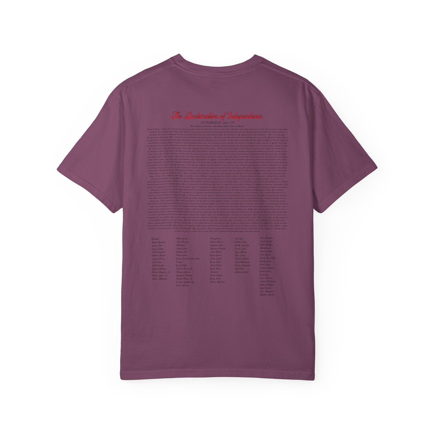 Freedom Est. 1776 T-Shirt — American Flag & Declaration of Independence Back Print