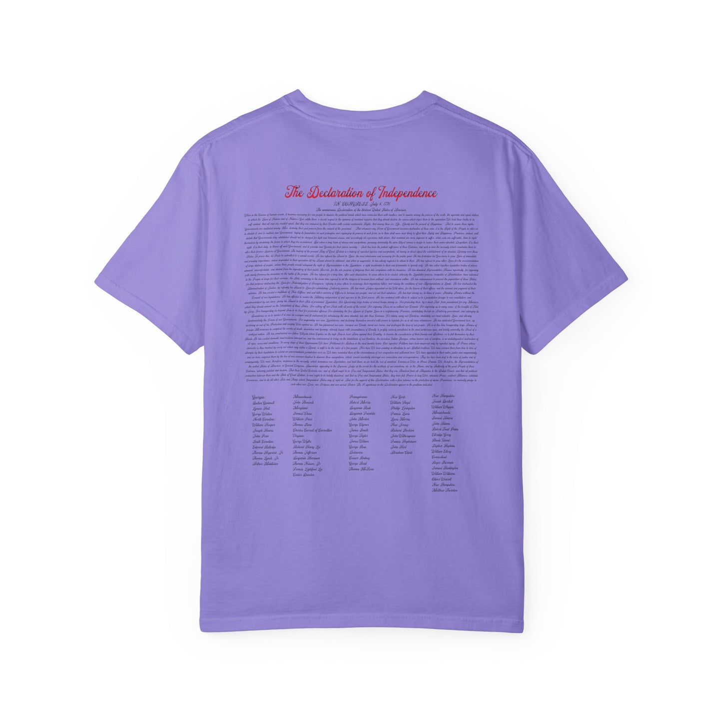 Freedom Est. 1776 T-Shirt — American Flag & Declaration of Independence Back Print