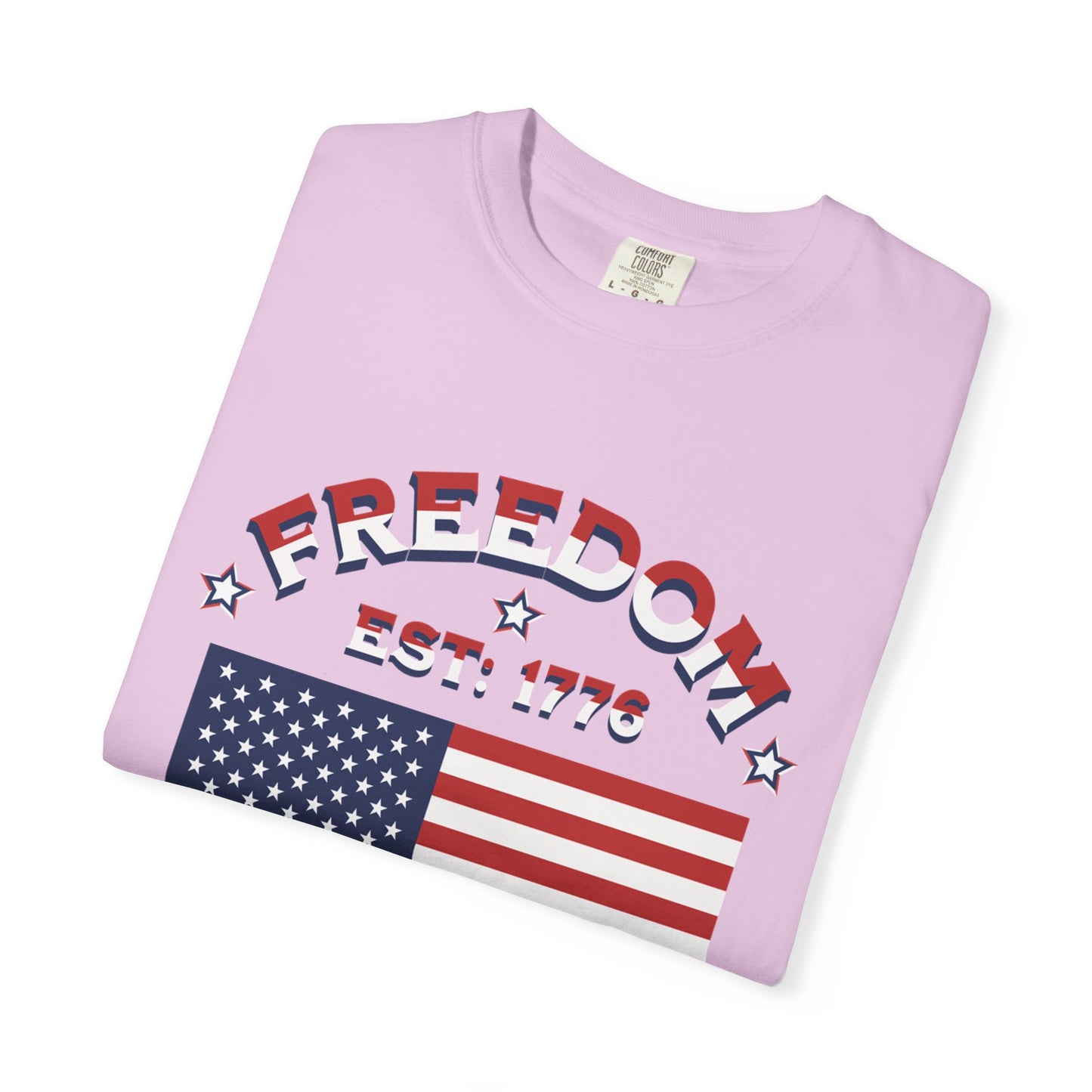 Freedom Est. 1776 T-Shirt — American Flag & Declaration of Independence Back Print