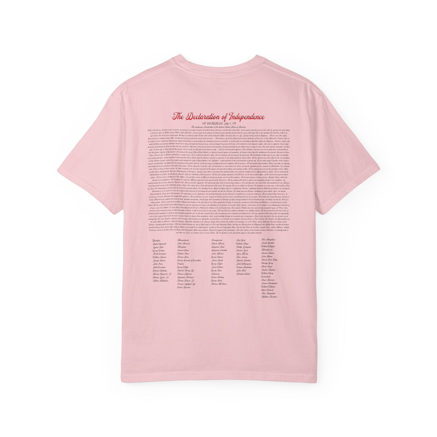 Freedom Est. 1776 T-Shirt — American Flag & Declaration of Independence Back Print