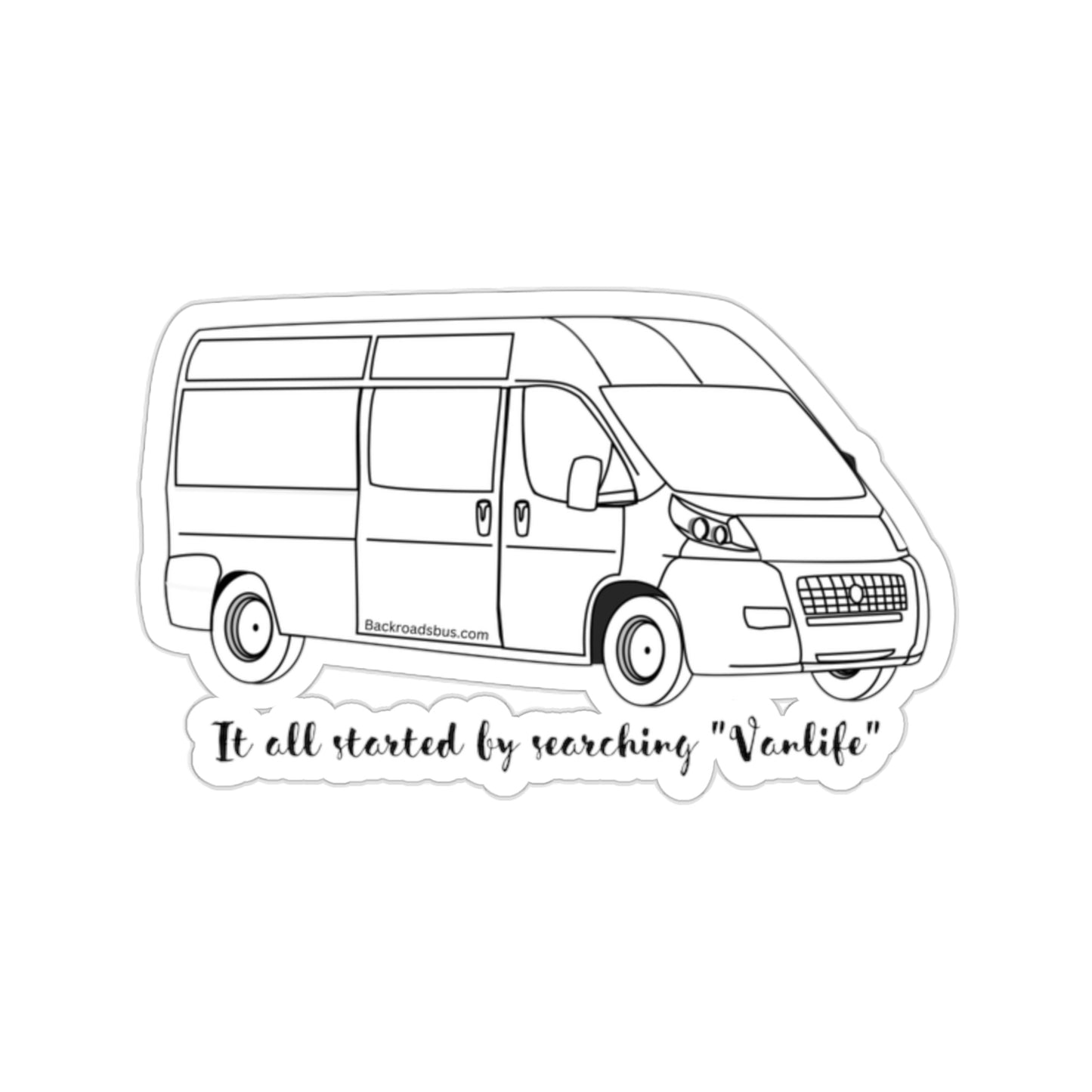 Vanlife sticker, van life, bus life, backroads